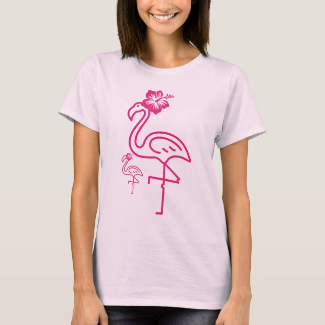 T-shirt Joli Flamant rose pour filles d'été (Devant)