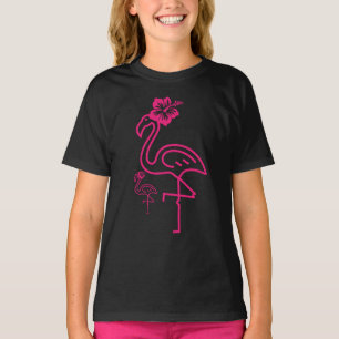 T-shirt Joli Flamant rose pour filles d'été