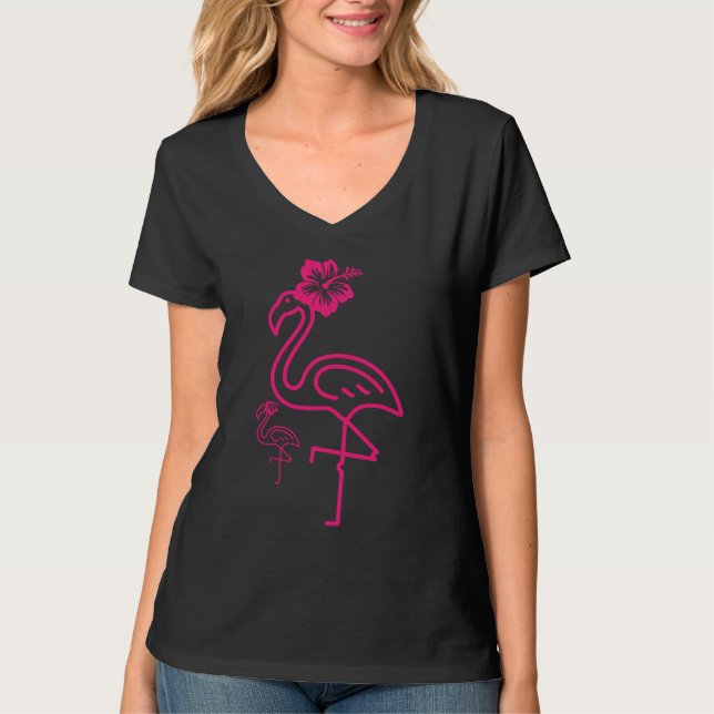 T-shirt Joli Flamant rose pour filles d'été (Devant)