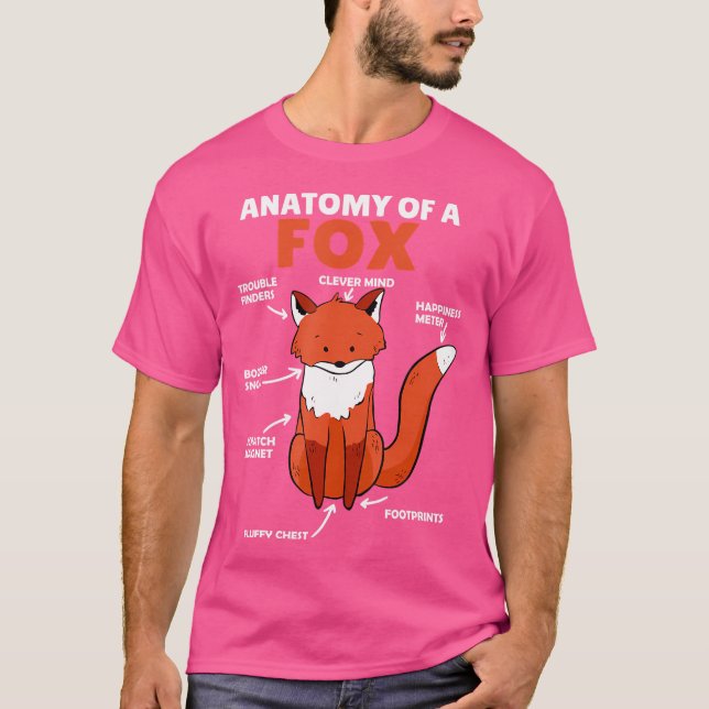 T-shirt Joli Fox Explication Anatomie D'Un Renard (Devant)