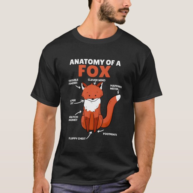 T-shirt Joli Fox Explication Anatomie D'Un Renard (Devant)