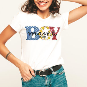 T-shirt Joli garçon coloré Mama Est Date Pays Rodéo Maman