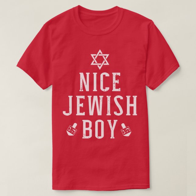 T-shirt Joli garçon juif avec dreidel pour hanoukka ou Bar (Design devant)