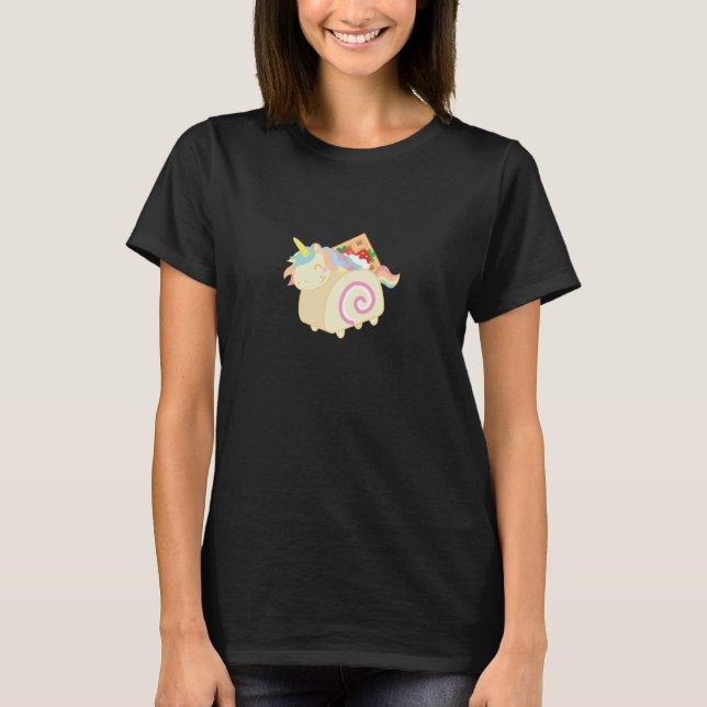 T-shirt Joli gâteau roulé suisse Licorne (Devant)