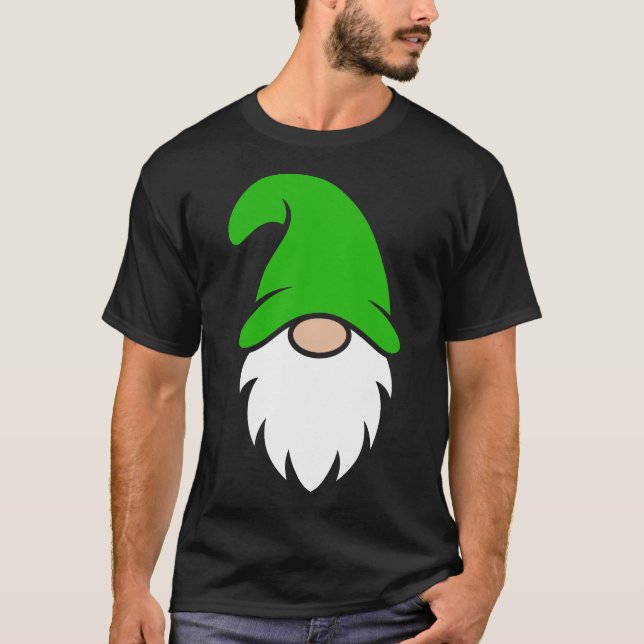T-shirt Joli gnome de Noël avec chapeau vert clair (Devant)