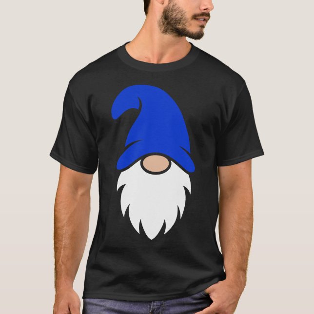 T-shirt Joli Gnome de Noël Bleu Foncé (Devant)