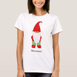 T-shirt Joli gnome habillé en vert et rouge