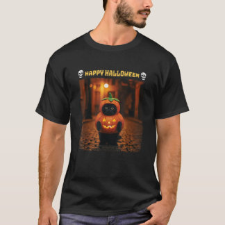 T-shirt Joli Halloween Chat Citrouille Selfie Halloween