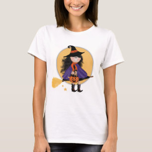 T-shirt Joli Halloween Witch Moon Citrouille Amusant