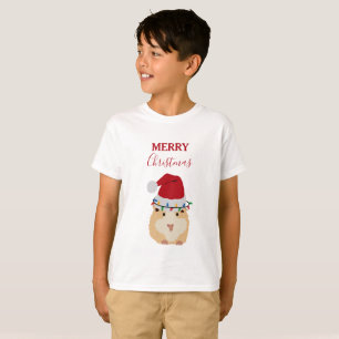 T-shirt Joli Hamster de Noël Funny Animal Santa Hat