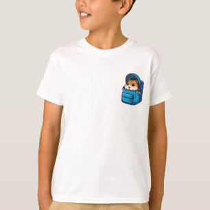 T-shirt Joli hamster qui regarde depuis le sac à dos des e