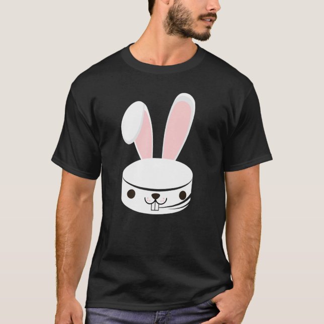 T-shirt Joli Hockey Bunny Enfants Garçons Filles Joyeux Pâ (Devant)