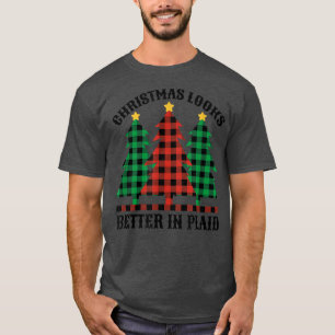 T-shirt Joli Jardin de Noël Plaid Star Hommes Femmes T