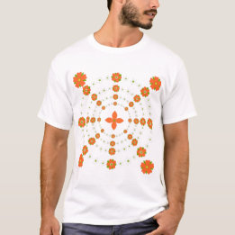 T-shirt Joli Jardin Orange et Vert Fleurs de Noël