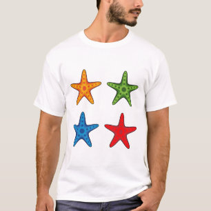 T-shirt Joli jeu de caricature coloré Starfish