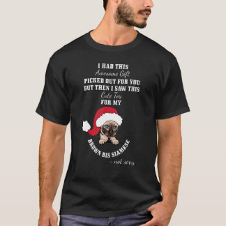 T-shirt Joli Jouet Pour Mon Chat Siamois Bis Brun ~ pas dé