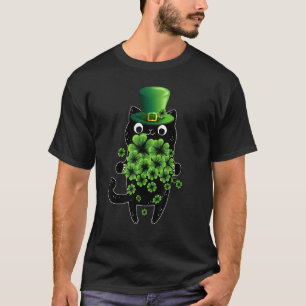 T-shirt Joli jour de la Saint-Patrick chat noir lutin femm