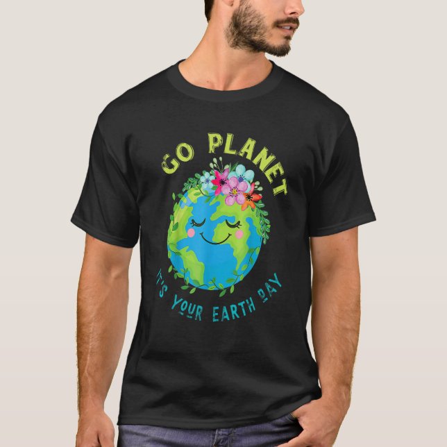 T-shirt Joli Jour des terres Go Planet Jour des terres Pla (Devant)
