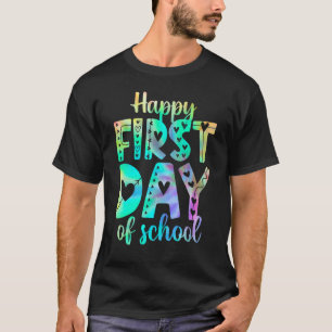 T-shirt Joli jour heureux de la rentrée Tie Dye Enseignant