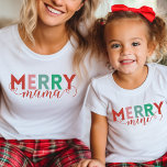 T-shirt Joli Joyeux Mini Famille Coloré Moderne<br><div class="desc">Typographie moderne colorée "joyeuse" avec texte personnalisable pour créer vos propres vêtements de famille d'équipage de Noël correspondants.</div>