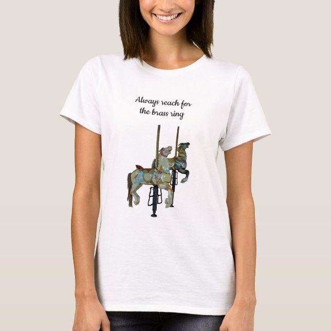 T-shirt Joli Joyeux Parcours Carrousel Chevaux Femmes (Devant)