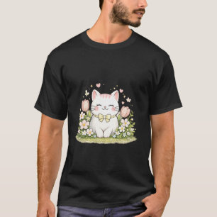 T-shirt Joli Kitchen Chat Floral Chats Amoureux Cadeau Cha