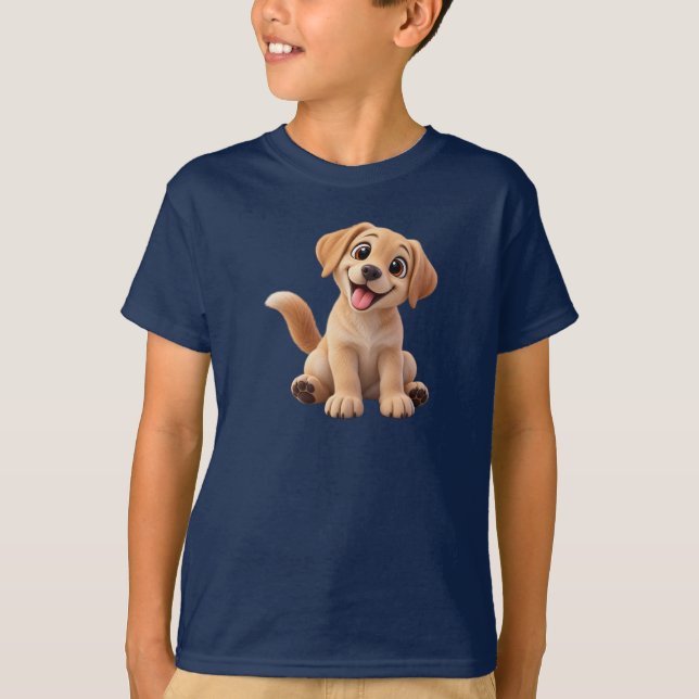 T-shirt Joli Labrador – Heureux chiot Labrador doré (Devant)