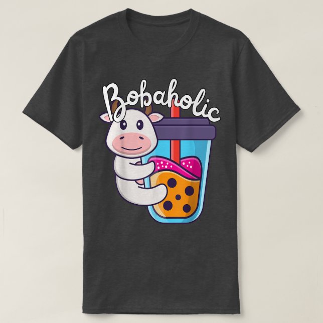 T-shirt Joli Lait Thé Vache Boba Moo Buble Thé Lover Drôle (Design devant)