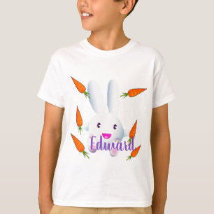 T-shirt Joli lapin blanc et carottes