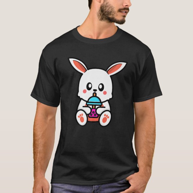 T-shirt Joli lapin Boba Tea Kawaii Présente Anime Rabbit L (Devant)