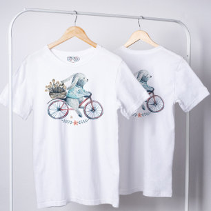 T-shirt Joli lapin de Pâques à vélo