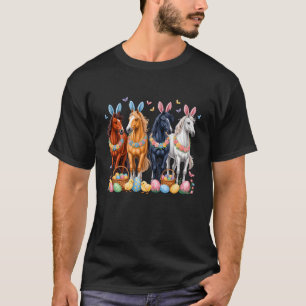 T-shirt Joli lapin de Pâques aux oreilles de cheval Œufs F