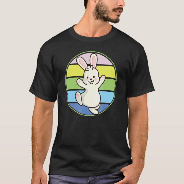T-shirt Joli lapin de Pâques Retro Pastel Couleurs Adorabl (Devant)