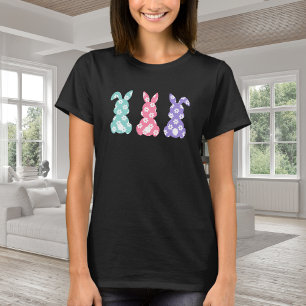 T-shirt Joli Lapin Fleur Coloré   Lapin de Pâques Floral