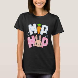 T-shirt Joli Lapin Hip hop Avec Carotte Joyeux Pâques Pour
