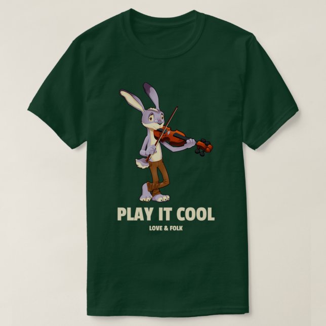 T-shirt Joli lapin Jouer un violon (Design devant)