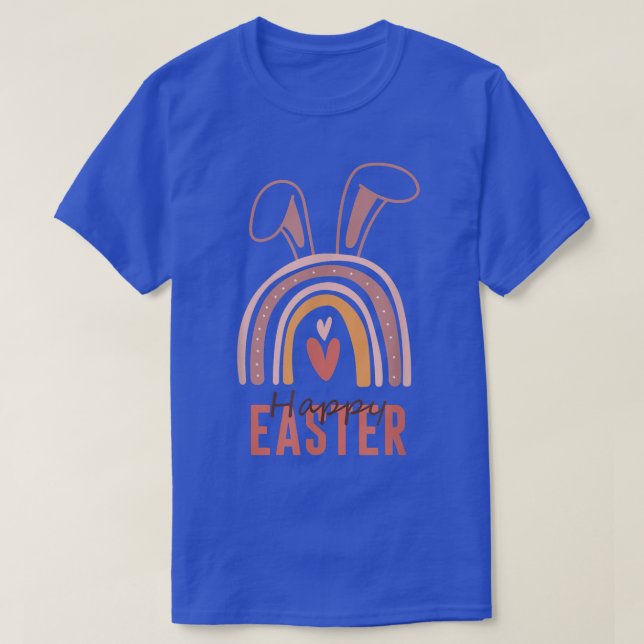 T-shirt Joli lapin lapin arc-en-ciel Oreilles de Pâques po (Design devant)