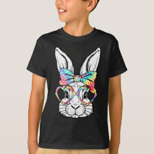 T-shirt Joli lapin lapin Face Tie Dye Gles Girl Happy Eas