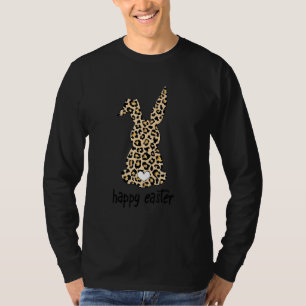 T-shirt Joli Lapin Portant Des Lunettes Leopard Joyeux Pâq