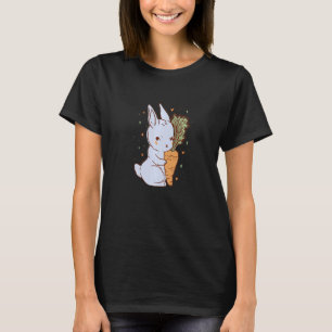 T-shirt Joli lapin qui embrasse une carotte avec le coeur