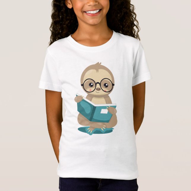 T-Shirt Joli Lecteur de fentes livre d'école Lover avec lu (Devant)