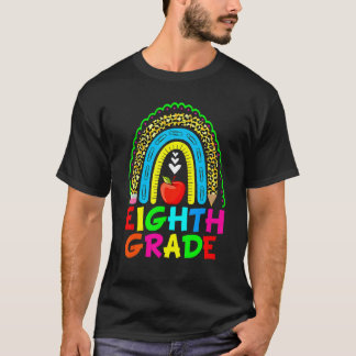T-shirt Joli Léopard Arc-en-ciel Professeur de Huitième An