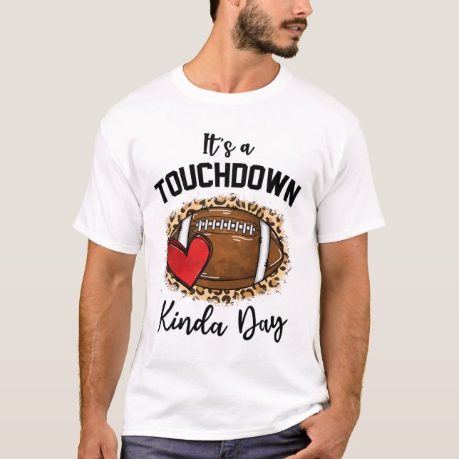 T-shirt Joli léopard C'est une journée de touchdown Footll (Devant)