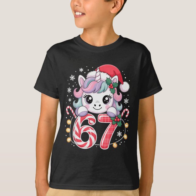 T-shirt Joli Licorne 67 Noël Meme Six Sept Noël (Devant)
