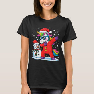 T-shirt Joli licorne qui fait le dab drôle de Noël bonhomm