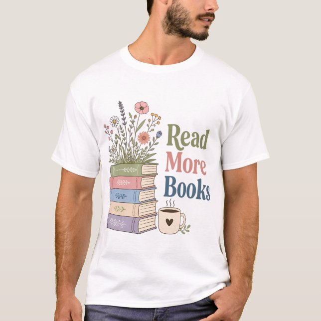 T-shirt Joli maillot fleuri de bibliophile (Devant)