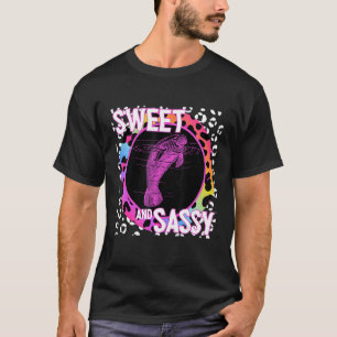 T-shirt Joli Manatee 90s Nostalgia Arc-en-ciel Empreinte d