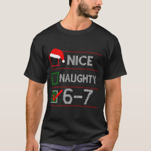 T-shirt Joli Méchant 6 7 Mème 67 Noël Six Sept Sueurs