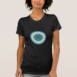 T-shirt Joli monogramme de dessin animé féminin tendance