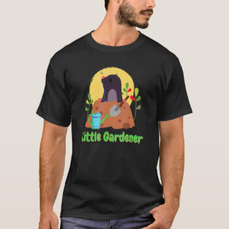 T-shirt Joli Motif de Famille de Petit Jardinier Taupe pou
